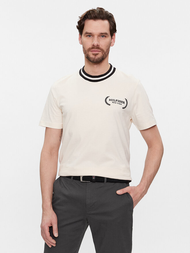 Tommy Hilfiger Tommy Hilfiger Camiseta Laurel MW0MW33681 Beis Regular Fit