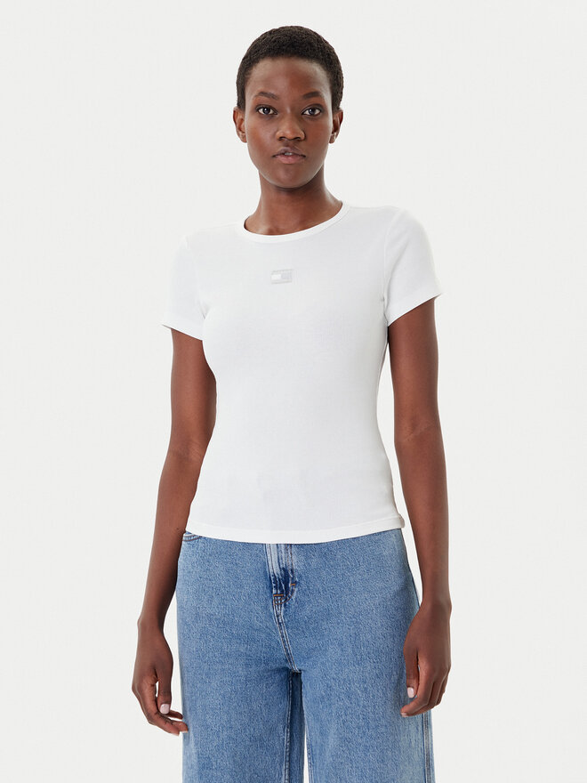 Tommy Jeans Tommy Jeans Camiseta Badge DW0DW17881 Blanco Slim Fit
