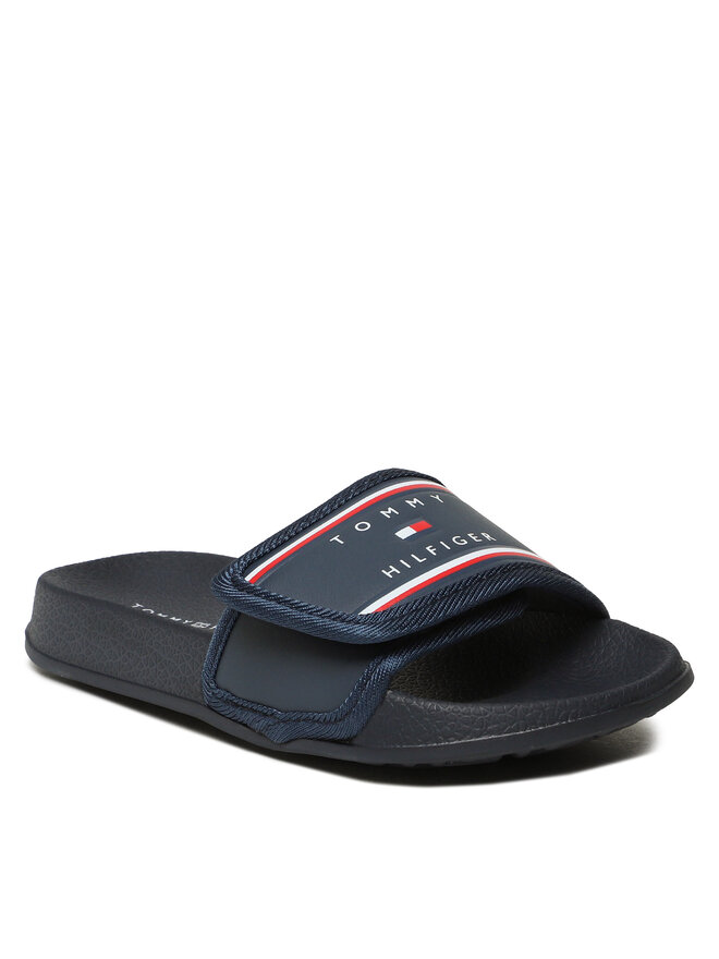 Tommy Hilfiger Nazouváky Tommy Hilfiger Maxi Velcro Pool Slide T3B0-32934-1172 M Tmavomodrá