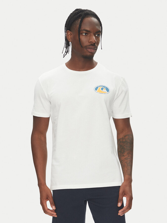 Quiksilver Quiksilver Marškinėliai Ev Flower Chaos Ss EQYZT08050 Balta Regular Fit