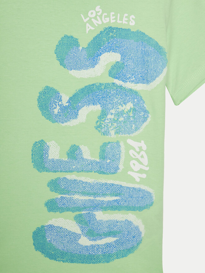 Guess Guess Marškinėliai L5GI12 K8HM4 Žalia Regular Fit
