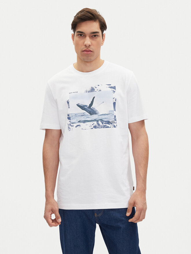 BOSS BOSS T-Shirt Te_Dunetrace 50539187 Weiß Regular Fit