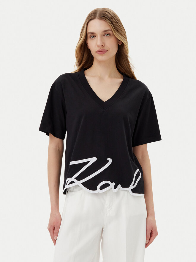 KARL LAGERFELD KARL LAGERFELD T-Shirt A2W17104 Schwarz Relaxed Fit