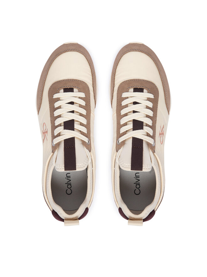 Calvin Klein Sneakers Calvin Klein Retro Runner Lace Up Sock YW0YW02060 Creme