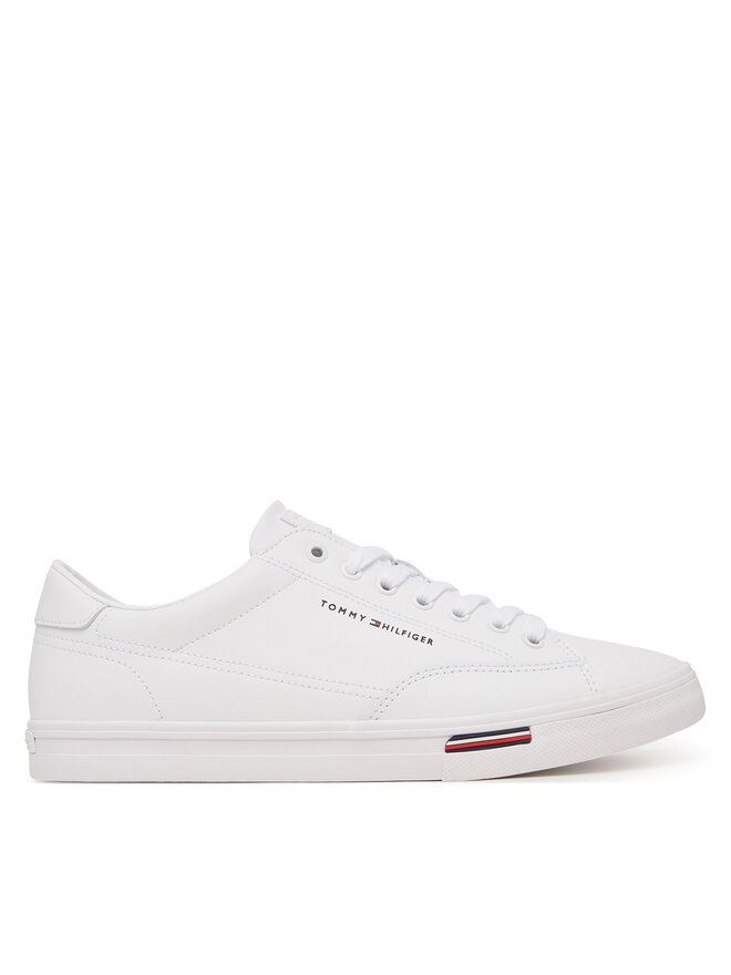 Tommy Hilfiger Sneakers Tommy Hilfiger Signature Midsole Lace-Up Trainers With Leather FM0FM05814 Weiß