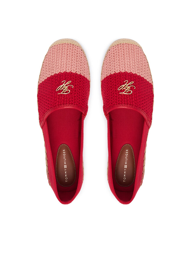 Tommy Hilfiger Espadrilles Tommy Hilfiger Script Crochet Espadrille FW0FW09502 Rot