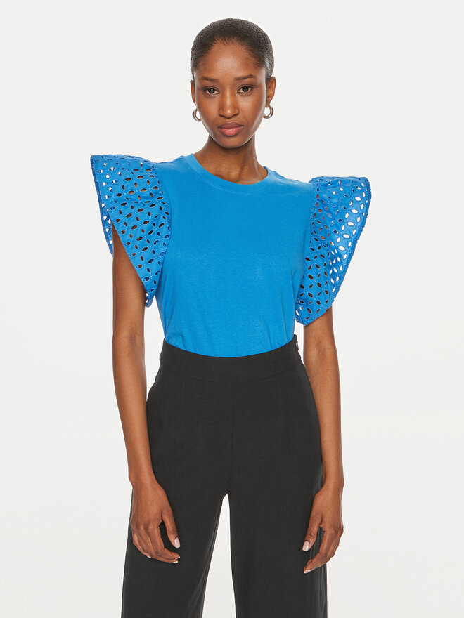 United Colors Of Benetton United Colors Of Benetton Marškinėliai 3S6HD107C Mėlyna Regular Fit