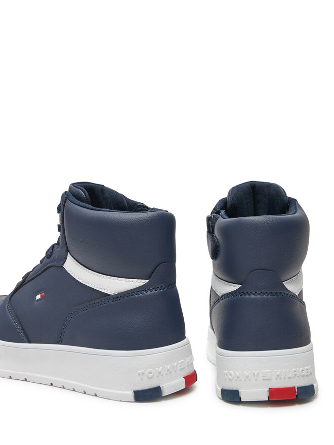 Tommy Hilfiger Tenisice Tommy Hilfiger Mid Cutlace-Up Sneaker T3X9-33641-1351 S Tamnoplava