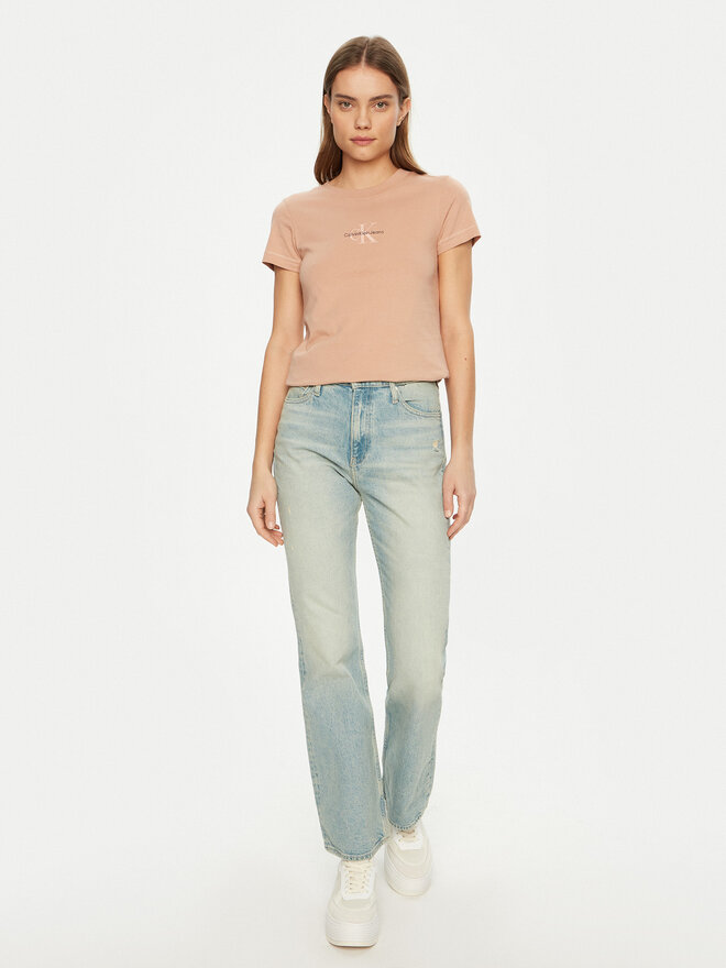 Calvin Klein Jeans Calvin Klein Jeans Camiseta Monologo J20J223563 Rosa Slim Fit