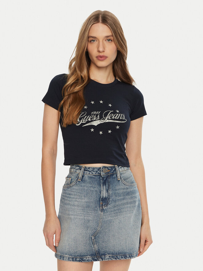 Guess Jeans Guess Jeans Majica W5RI59 J1314 Mornarsko modra Regular Fit