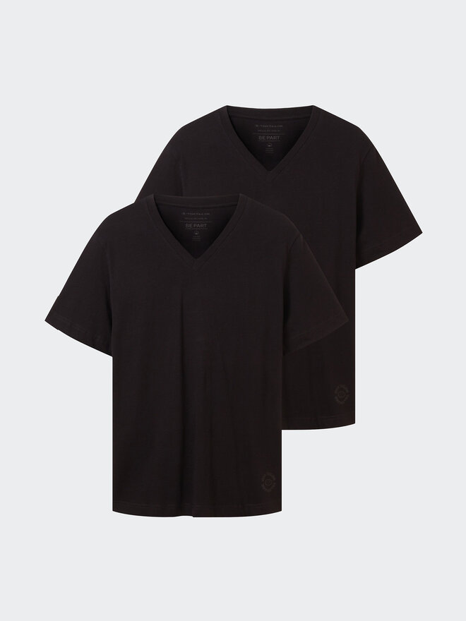 Tom Tailor Tom Tailor Set dveh majic 1037738 Črna Regular Fit