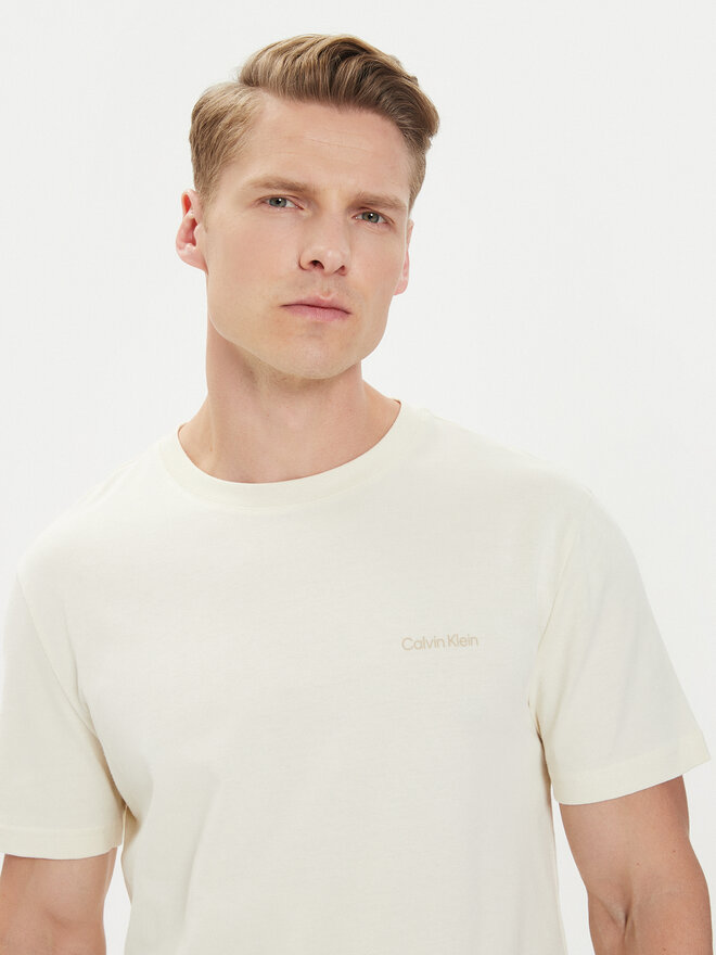 Calvin Klein Calvin Klein T-Shirt Enlarged Back Logo K10K113106 Beige Regular Fit