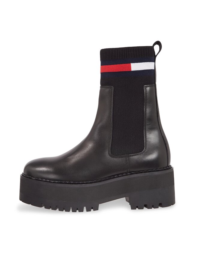 Tommy Jeans Челсі Tommy Jeans Tjw Flatform Chelsea Sock EN0EN02301 Чорний