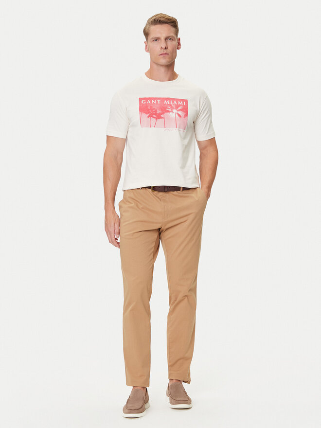 Gant Gant Camiseta 2003342 Écru Regular Fit