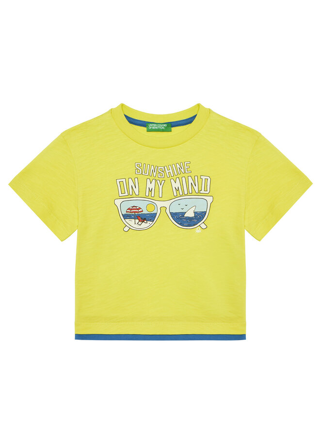 United Colors Of Benetton United Colors Of Benetton Camiseta 3SLUG10JF Amarillo Regular Fit