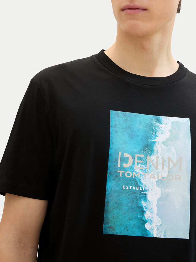 Tom Tailor Denim Tom Tailor Denim Camiseta 1042045 Negro Regular Fit
