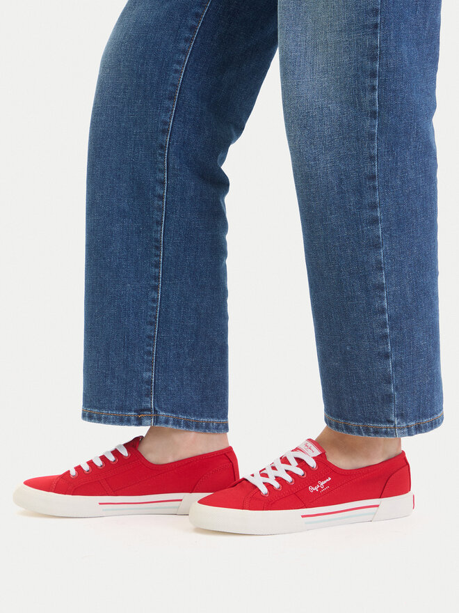Pepe Jeans Sneakers aus Stoff Pepe Jeans Brady Basic W PLS31287 Rot