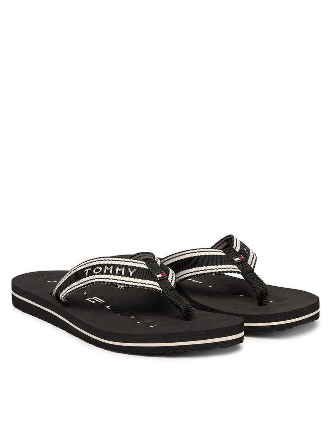 Tommy Hilfiger Zehentrenner Tommy Hilfiger Th Webbing Summer Sandal FW0FW09193 Schwarz