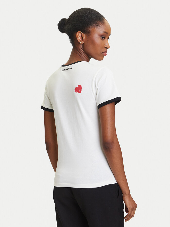 KARL LAGERFELD KARL LAGERFELD Camiseta A3W17015 Écru Regular Fit