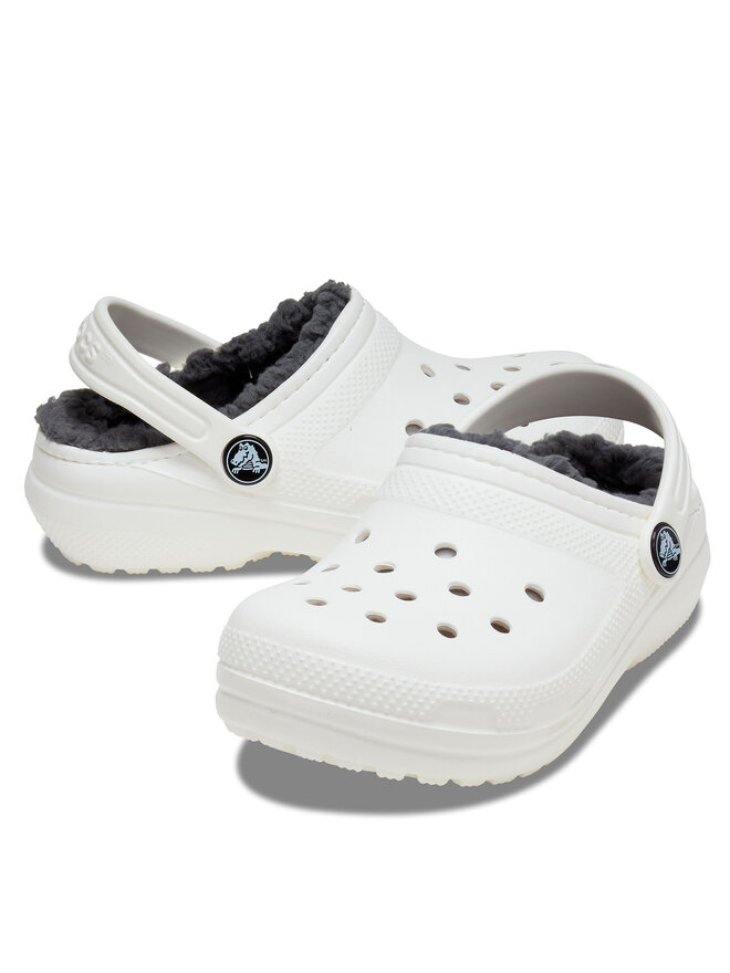 Crocs Klapki Crocs Classic Lined Clog Kids 207010 Biały