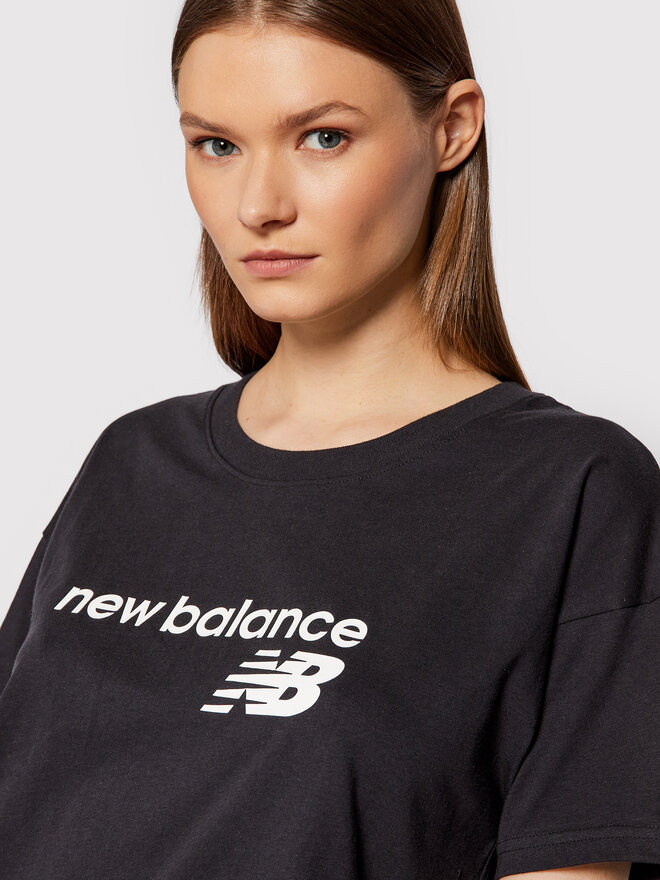 New Balance New Balance Marškinėliai WT03805 Juoda Relaxed Fit