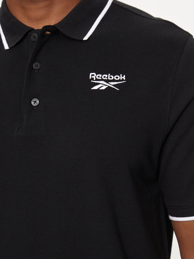 Reebok Reebok Polo marškinėliai Identity Small Logo Polo 100073035 Juoda Regular Fit