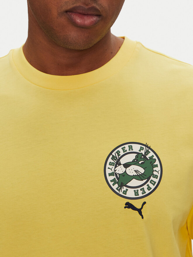 Puma Puma Camiseta Graphics Super 629639 Amarillo Relaxed Fit
