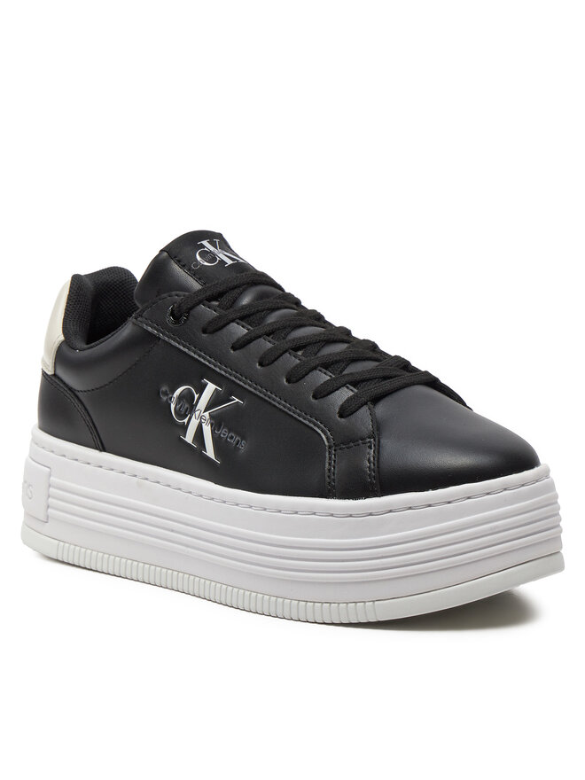 Calvin Klein Jeans Αθλητικά Calvin Klein Jeans Bold Platf Low Lace Lth Ml Mtl YW0YW01516 Μαύρο