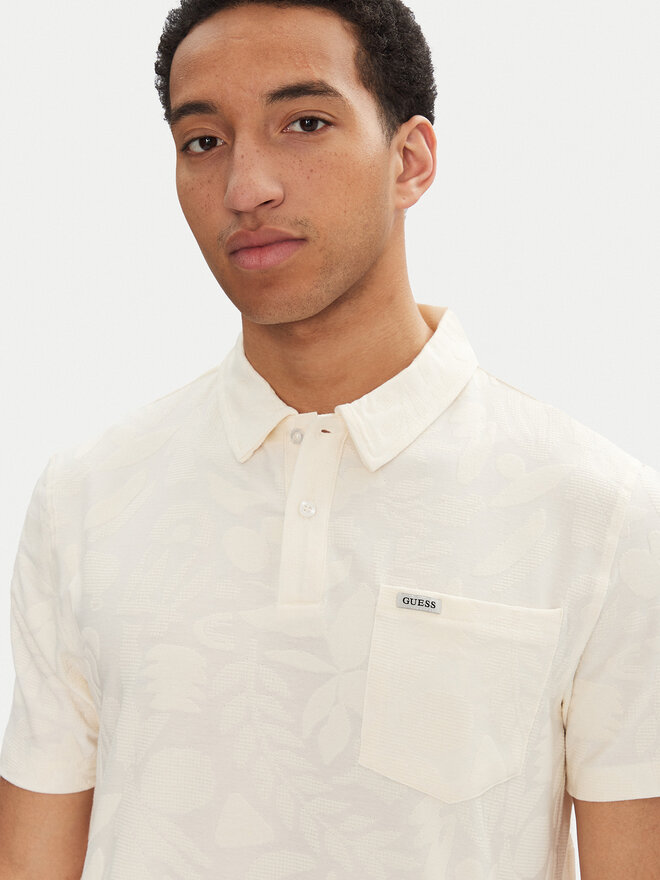 Guess Guess Poloshirt M5GP08 KCSJ0 Écru Regular Fit