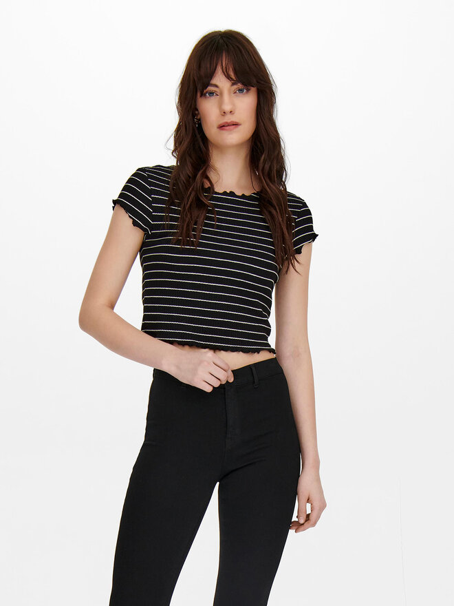 ONLY ONLY Marškinėliai Anits 15253651 Juoda Regular Fit