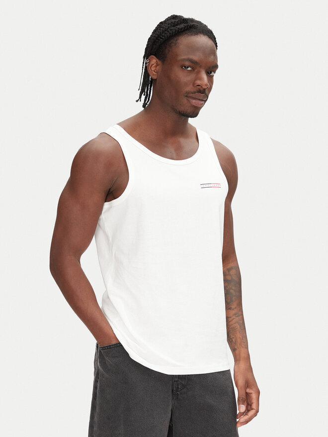 Tommy Jeans Tommy Jeans Tank top marškinėliai Entry Graphic DM0DM20790 Écru Slim Fit