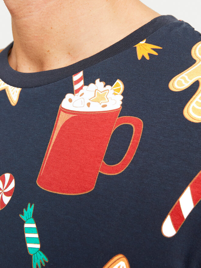Jack&Jones Jack&Jones Póló Xmas Merry 12265399 Sötétkék Standard Fit