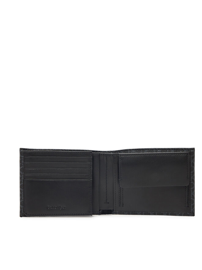 Calvin Klein Pánska peňaženka Calvin Klein Classic Mono Trifold 10Cc W/Coin K50K512855 Čierna