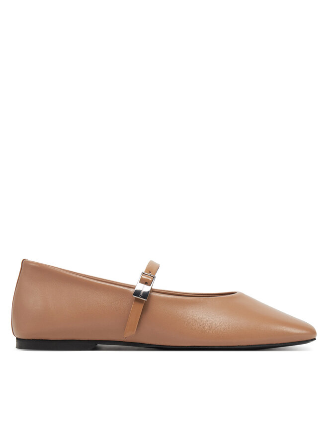 Calvin Klein Balerinke Calvin Klein Ballerina New Buckle - Lth HW0HW02483 Rjava