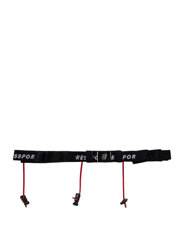 Compressport Αθλητική ζώνη Compressport Race Number Belt CU00013B Μαύρο