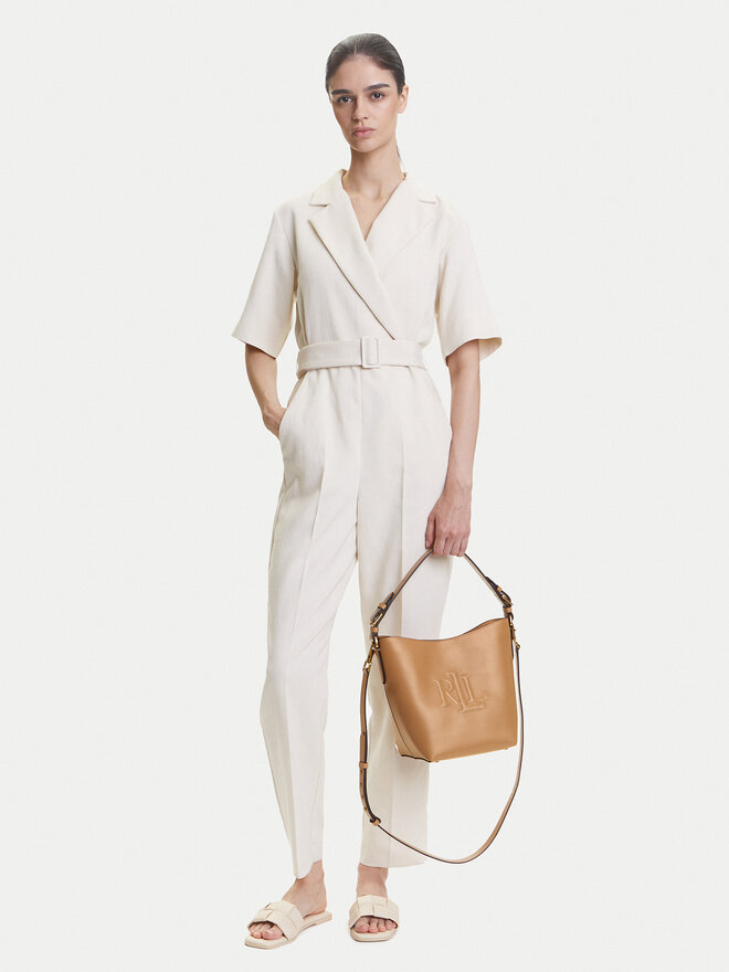 LAUREN RALPH LAUREN Borsetta LAUREN RALPH LAUREN Medium Witley Leather Bucket Bag 431950855008 Marrone