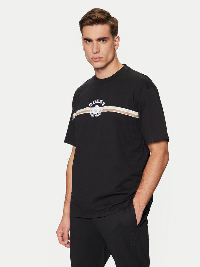 Guess Guess Футболка Z5RI02 I3Z14 Чорний Regular Fit