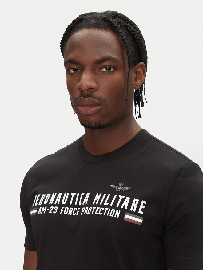 Aeronautica Militare Aeronautica Militare Camiseta 251TS1942J538 Negro Regular Fit
