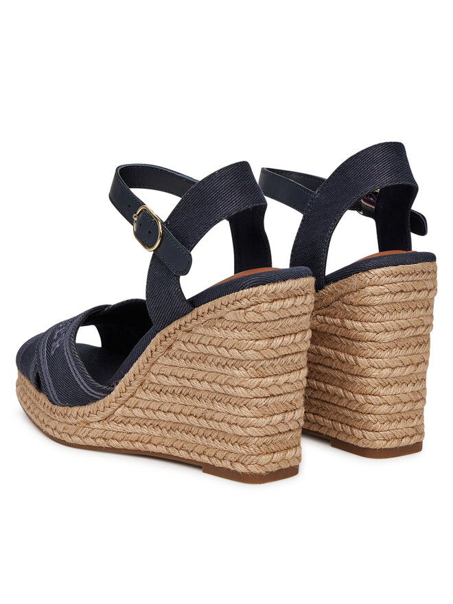 Tommy Hilfiger Espadryle Tommy Hilfiger Tommy Hilfiger Espad High Wedge FW0FW08668 Granatowy