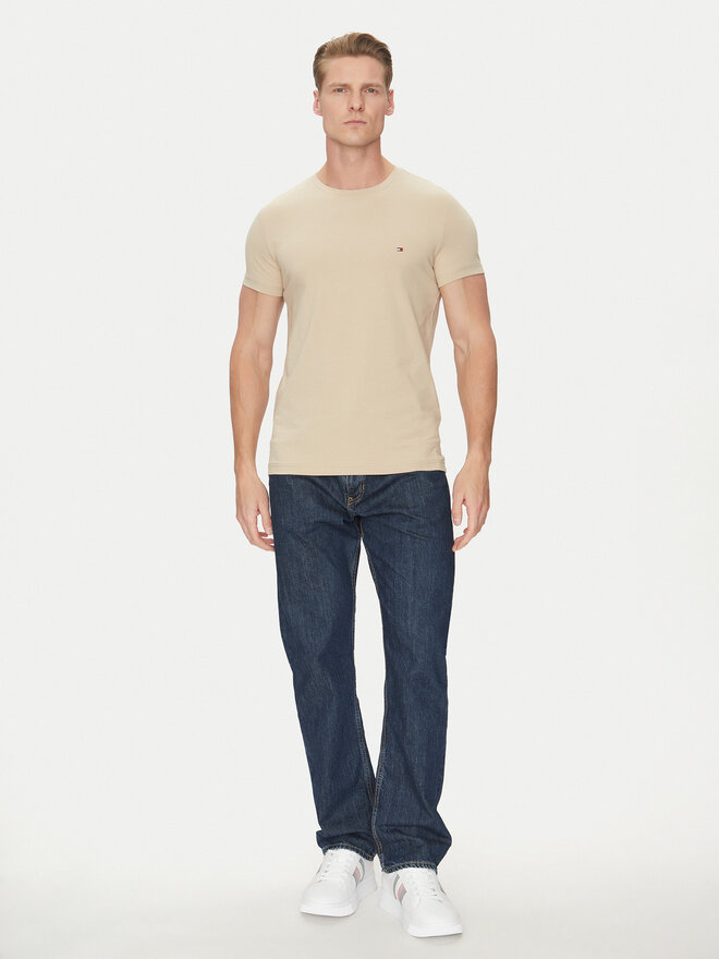 Tommy Hilfiger Tommy Hilfiger Marškinėliai MW0MW10800 Smėlio Slim Fit
