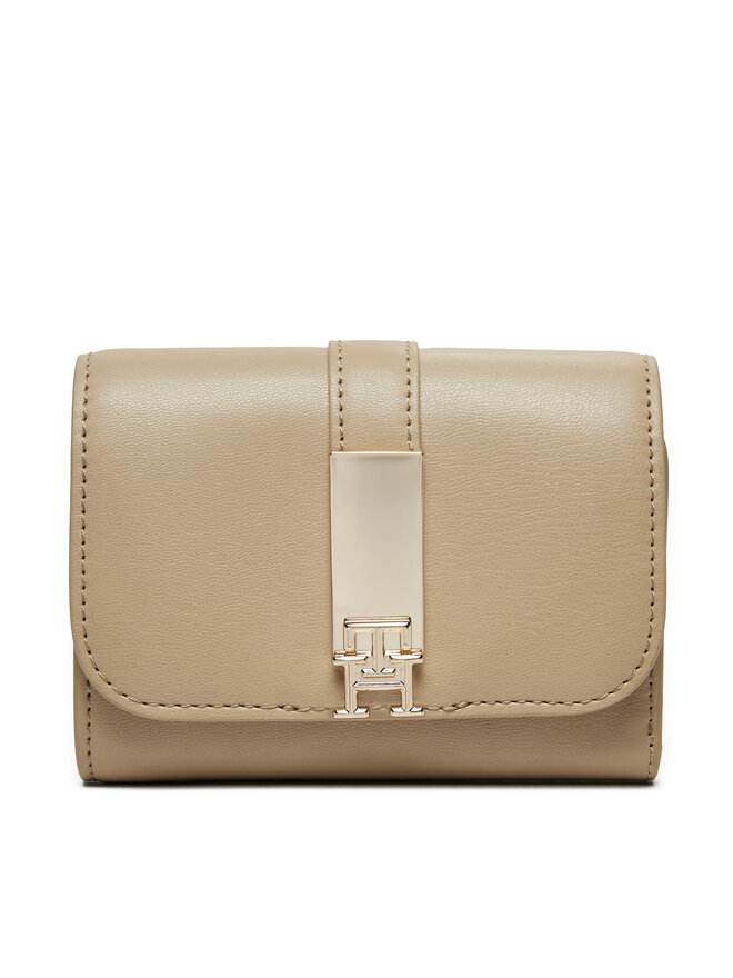Tommy Hilfiger Μικρό Πορτοφόλι Γυναικείο Tommy Hilfiger Th Heritage Med AW0AW16579 Μπεζ