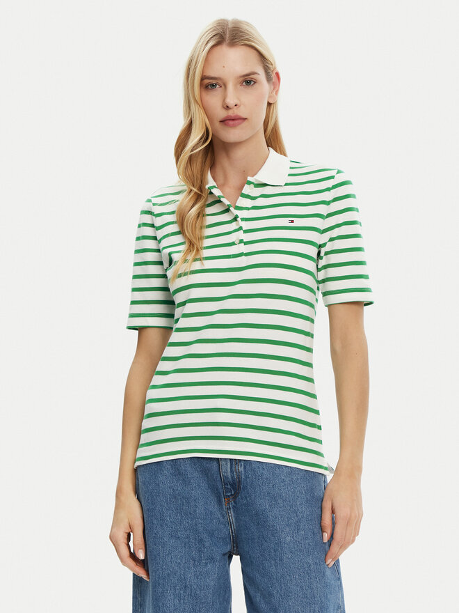Tommy Hilfiger Tommy Hilfiger Polo marškinėliai 1985 WW0WW43224 Žalia Regular Fit