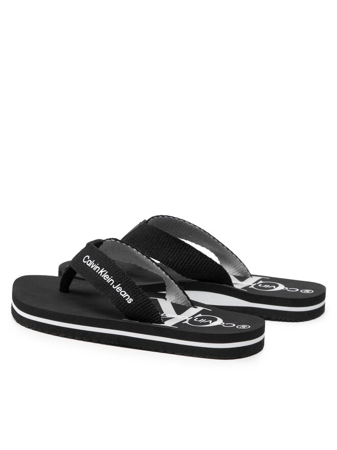 Calvin Klein Jeans Infradito Calvin Klein Jeans Logo Print Flip Flop V3B8-80155-0058 M Nero
