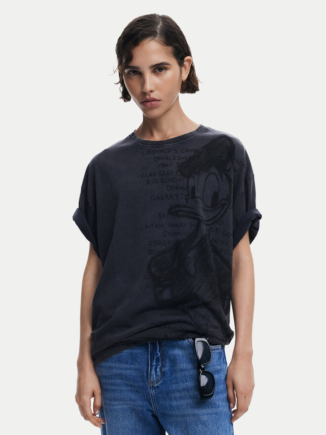 Desigual Desigual Marškinėliai Donald 25SWTKAH Pilka Loose Fit
