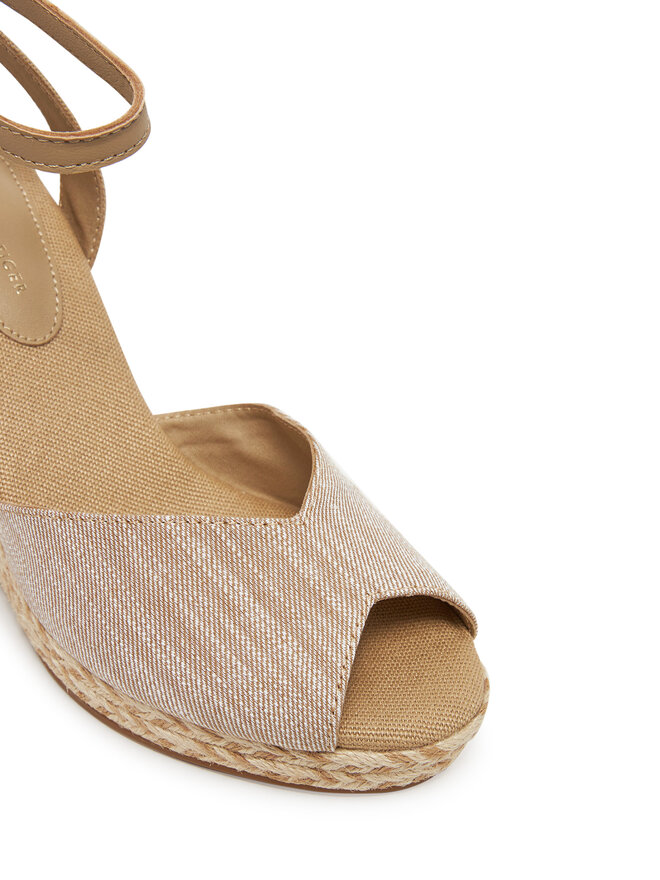 Tommy Hilfiger Espadryle Tommy Hilfiger Chambray High Wedge Espadrille FW0FW08588 Beżowy