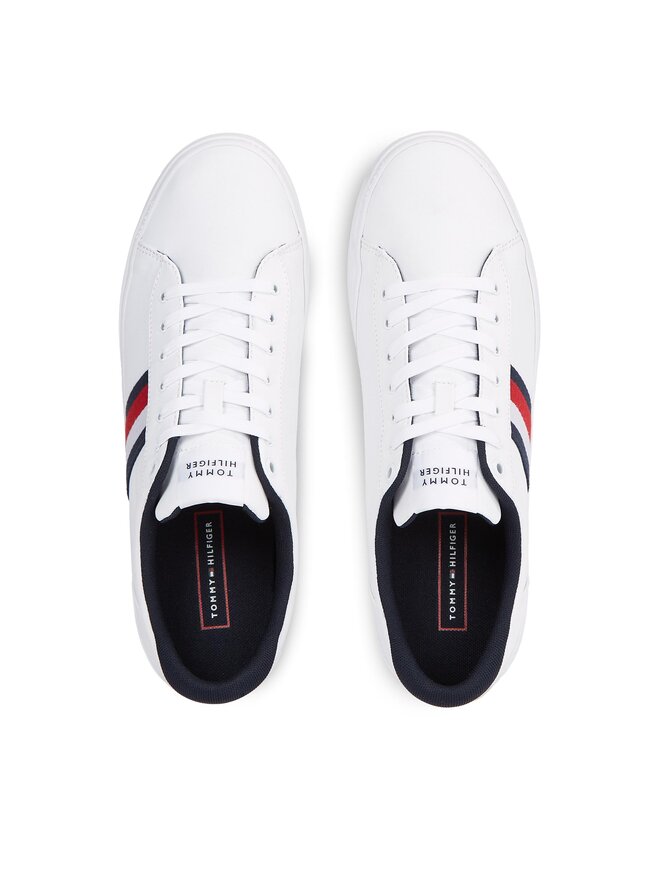 Tommy Hilfiger Πάνινα παπούτσια Tommy Hilfiger Iconic Vulc Stripes Mesh FM0FM05072 Λευκό