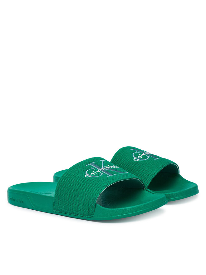 Calvin Klein Pantoletten Calvin Klein Ess Slide Cv YM0YM01393 Grün