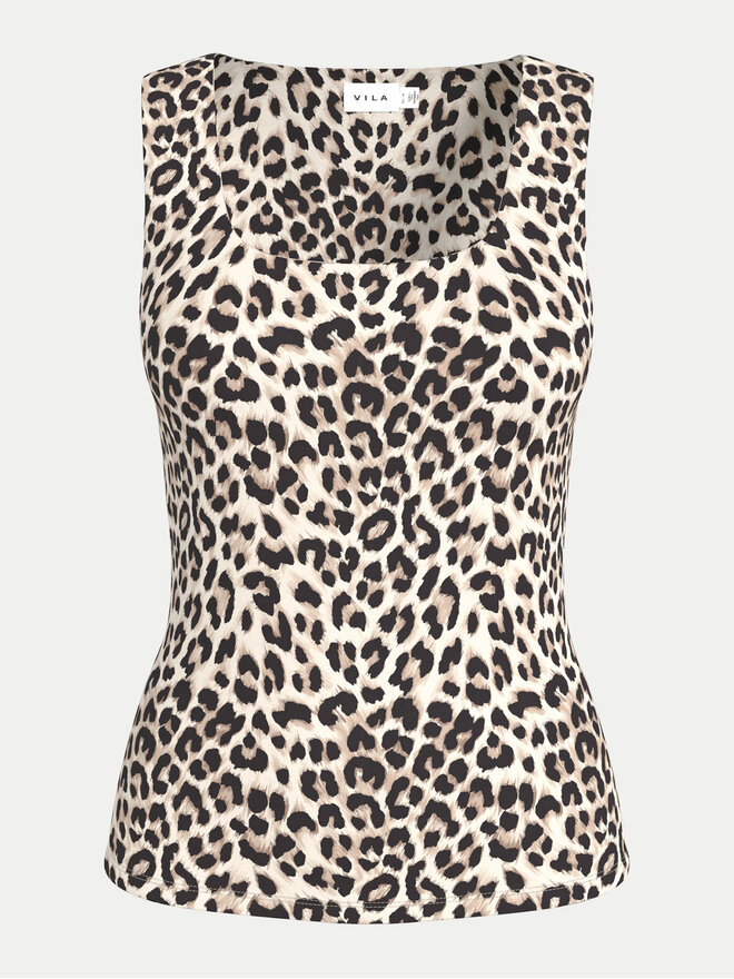 Vila Vila Top Kenza 14106850 Smeđa Slim Fit