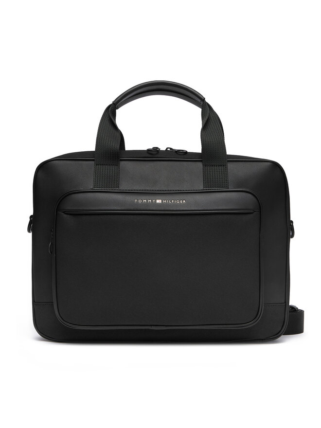 Tommy Hilfiger Geantă pentru laptop Tommy Hilfiger Th Foundation Computer Bag AM0AM13626 Negru