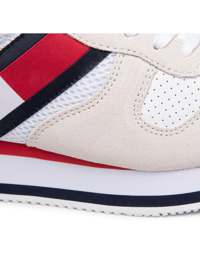 Tommy Jeans Laisvalaikio batai Tommy Jeans Flatform Runner EN0EN01357 Balta